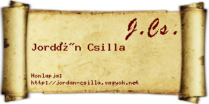Jordán Csilla névjegykártya